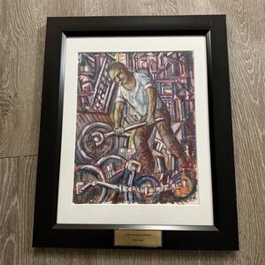 Vintage Abstract Oil on Paper by Listed Artist Arthur Rosskam Abrams 16x13